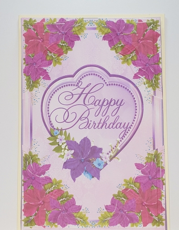 Happy Birthday Floral Corner Stacker Card Front by rebecca  Weates