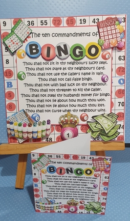 7x7 Bingo queen commandments mini kit by rebecca  Weates