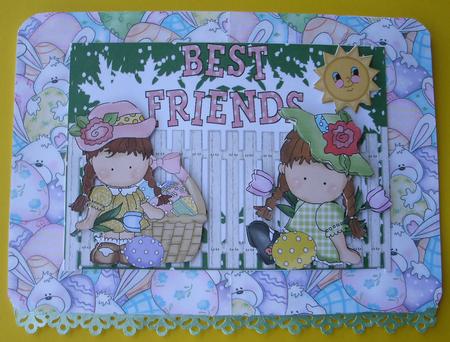 Best Friends at Easter in the Garden by Redonda Haddock