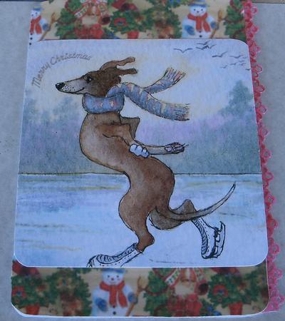 Greyhound Ice Skating (as They Do) by Redonda Haddock