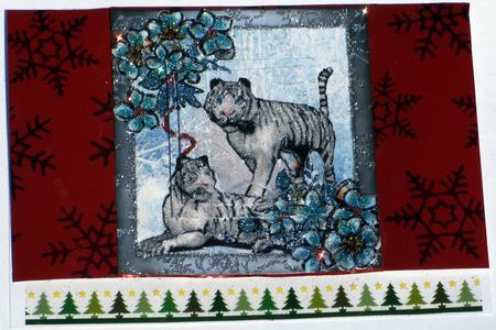 Snow Leopards and Flowers with Decoupage by Redonda Haddock