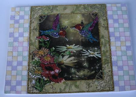 Humming Birds and Daisy Flowers with Decoupage by Redonda Haddock