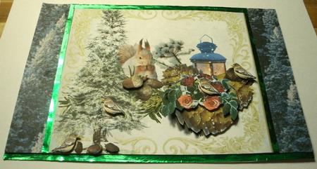 Nature's Christmas Card Topper & Decouapge by Redonda Haddock
