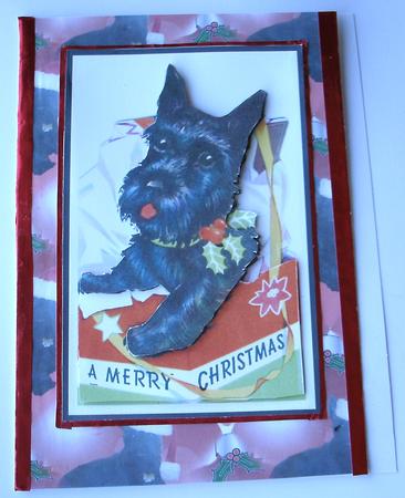 Scottie Dog Christmas Bauble Background by Redonda Haddock
