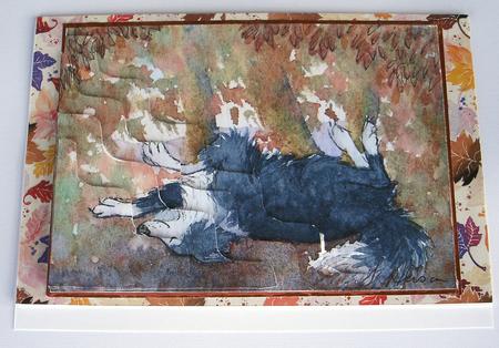 Autumn Leaves Are for Rolling in Wavy Corner Stacker Topper by Redonda Haddock