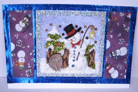Snowman and Squirrel Card with Decoupage by Redonda Haddock