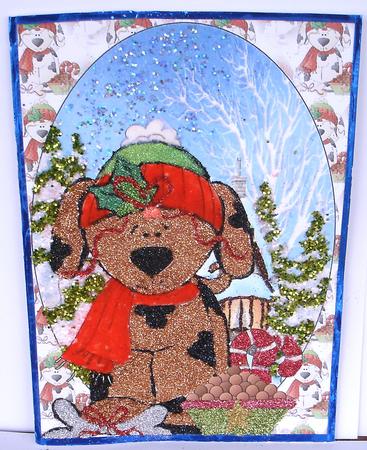 Christmas Puppy Topper by Redonda Haddock