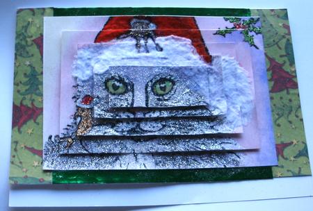 Christmas Peace Between Cat and Mice Pyramid by Redonda Haddock