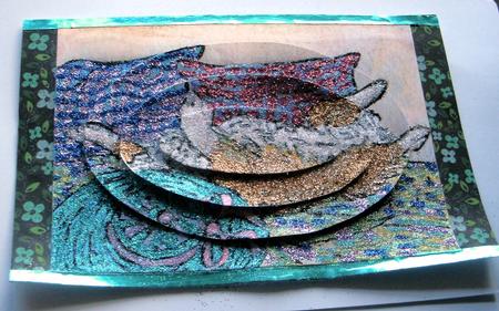 She Couldn't Find Her Eye Mask -  Oval Pyramid by Redonda Haddock