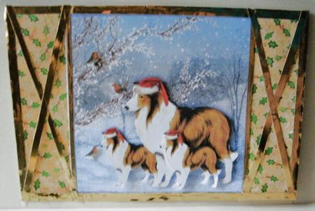 A Collie Dog Christmas Mini Card Kit by Redonda Haddock