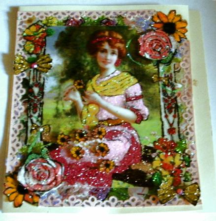 Spring Victorian Portrait Topper & Insert & Decoupage by Redonda Haddock