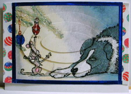 Peace on Earth for Chocolate-thieving Mice Oval Pyramage by Redonda Haddock