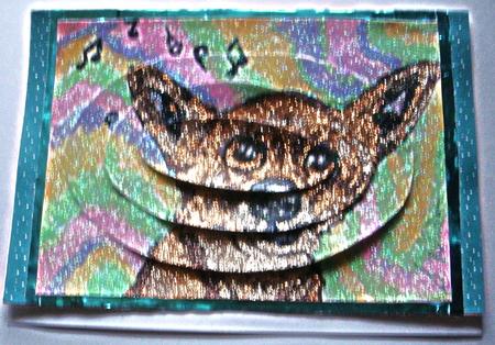 The Singing Chihuahua Oval Pyramid by Redonda Haddock