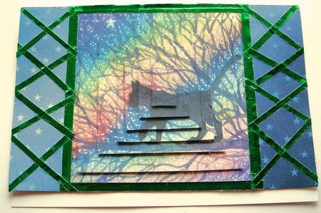 Starry, Starry Night - Cat Out and About - Square Pyramid by Redonda Haddock