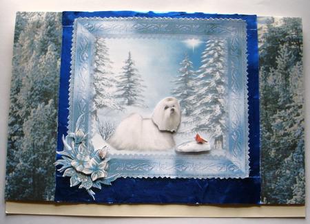 Christmas Maltese Dog Winter Scene Mini Kit by Redonda Haddock