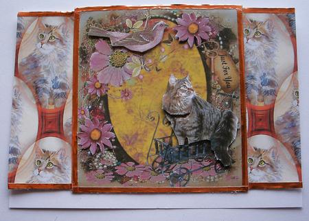 Out for a Ride Cat Topper & Decoupage by Redonda Haddock