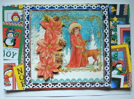 Holy Night with Girl and Baby Reindeer by Redonda Haddock