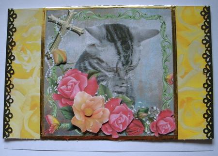 Kitten Prayers Card Topper with Decoupage by Redonda Haddock