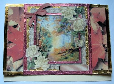 Stunning Autumn Scene and Roaes by Redonda Haddock