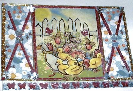 Mamma Duck and Babies Topper with Decoupage by Redonda Haddock