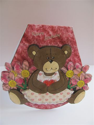 Little Bear Girl Wobble Card with Ages by Rene McLean