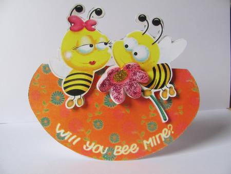 Bees in Love Wobble Card by Rene McLean