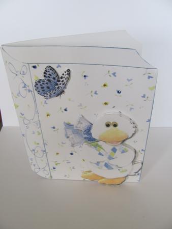 Cute Easter Duck with Lilac Butterfly by Rene McLean