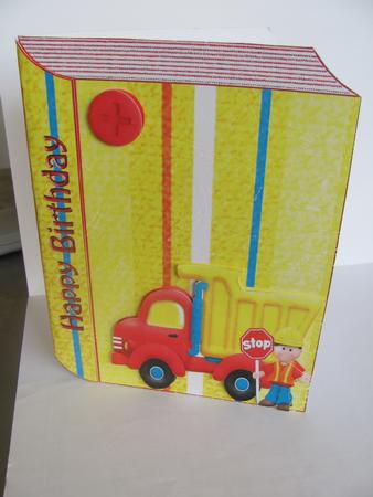 Red Dumper Truck & Builder Book Card by Rene McLean