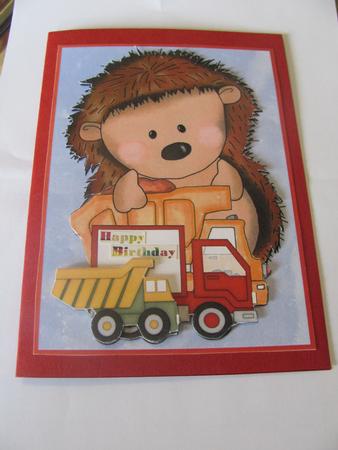 Hedgehog with Trucks by Rene McLean