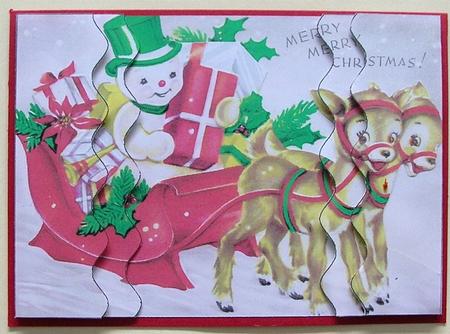 Snowman Family Sleigh Ride Wavy Side Stacker by Rhonda Young