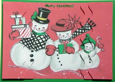 Snowman Family Wavy Side Stacker by Rhonda Young