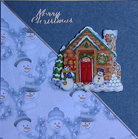 Christmas Joy Backing Paper in Blue by Rhonda Young
