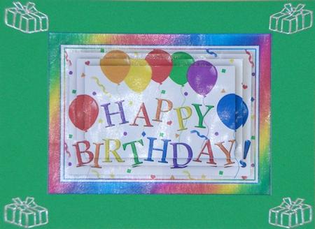 Happy Birthday Balloons - Pyramid by Rhonda Young