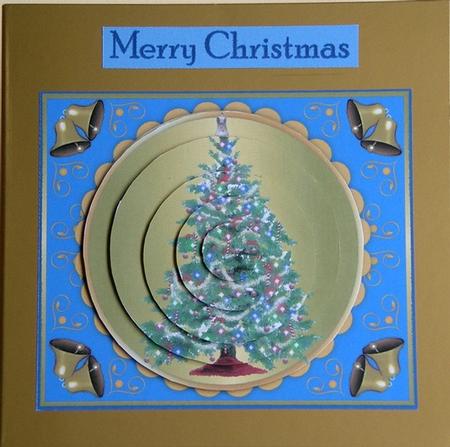 Christmas Tree Pyramid Blue by Rhonda Young