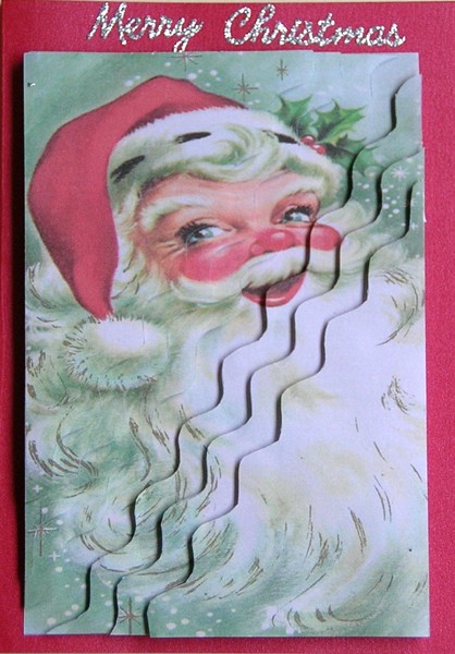 Father Christmas 2 Wavy Corner Side Stacker by Rhonda Young