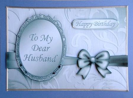 A5 Elegant Metallic Husband Quick Card with 3D Decoupage by Rhonda Young