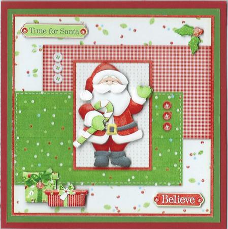Time for Santa Square Card Front by Rhonda Young