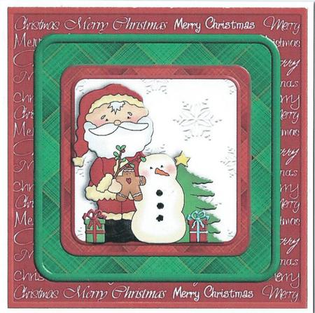 Christmas Santa and Friends Square Topper by Rhonda Young