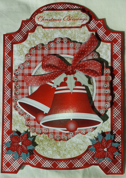 Christmas Bells and Bows A4 Screen Card by Rhonda Young