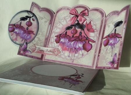 Fushia Flutters Gate Fold Card Kit by Rhonda Young