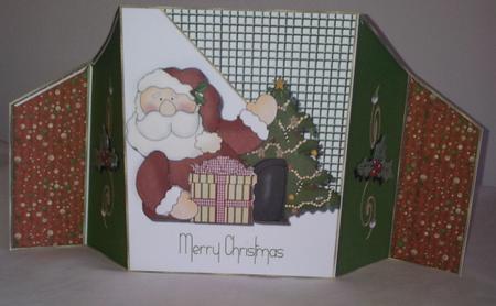 Santa Time Reverse Gate-fold Card by Rhonda Young