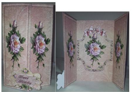 Pink Rose Gate Fold by Rhonda Young