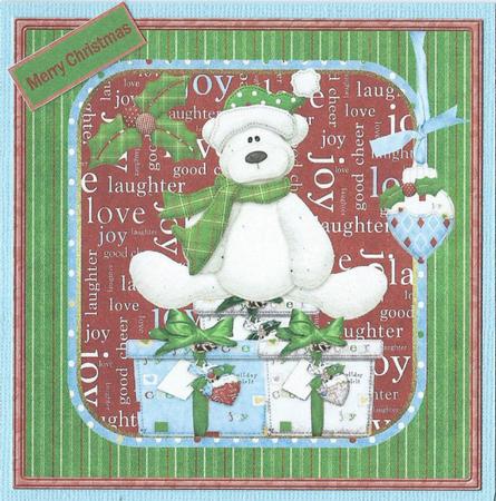 Christmas Bear Card with Decoupage by Rhonda Young
