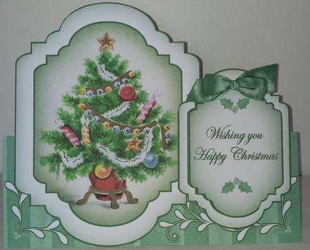 Christmas Tree g Large Fancy Stand Up Card N Envelope Kit by Rhonda Young