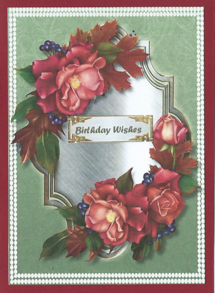 Beautiful Autumn Roses on a Gold and Silver Plaque by Rhonda Young
