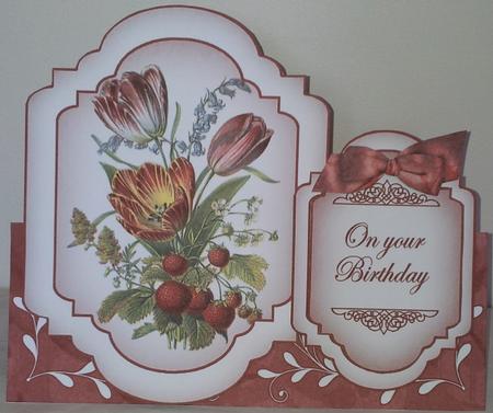 Red Tulips Large Fancy Stand Up Card N Envelope Kit by Rhonda Young