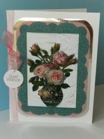 Vintage Vase of Roses by Rita Curtis