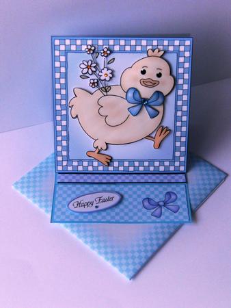 Little Chick Easel Card Kit with Decoupage by Rita Curtis