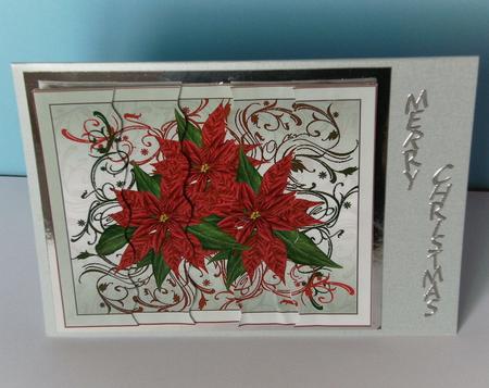 Poinsettia with Flourishes Wavey Side Stacker by Rita Curtis