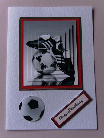 Football Pyramid in Red Frame by Rita Curtis
